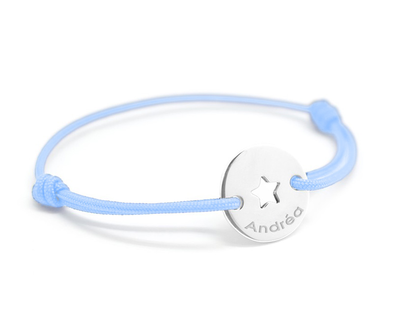 Bracelet Jeton Personnalisable - Etoile argent véritable