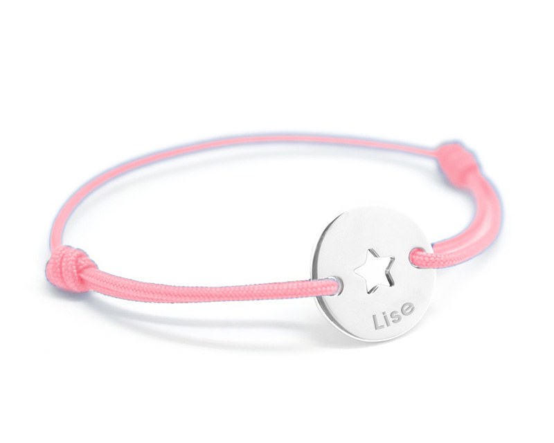 Bracelet Jeton Personnalisable - Etoile argent véritable