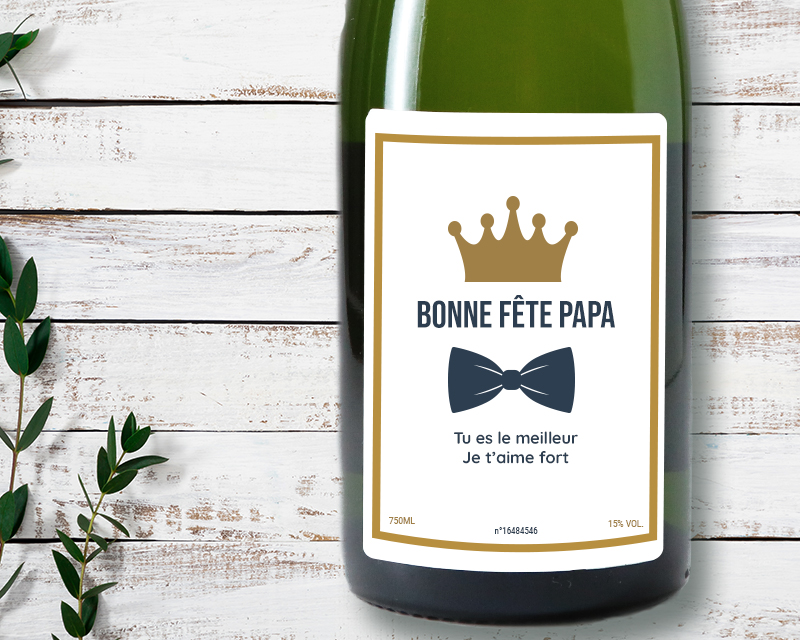 Bouteille de champagne personnalisée - Papa Royal