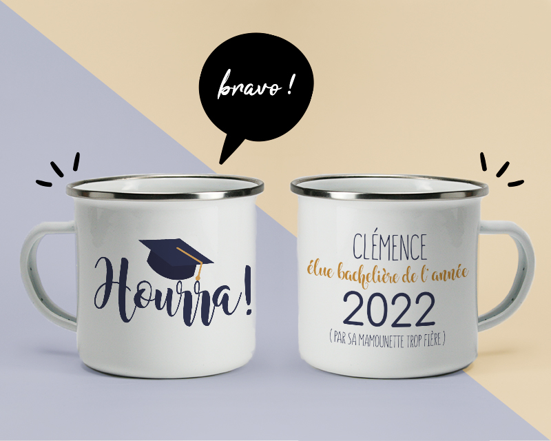 Mug émaillé personnalisé - Diplômé(e)