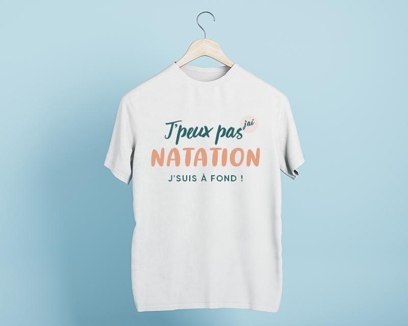 Tee shirt personnalisé homme - J'peux pas j'ai natation