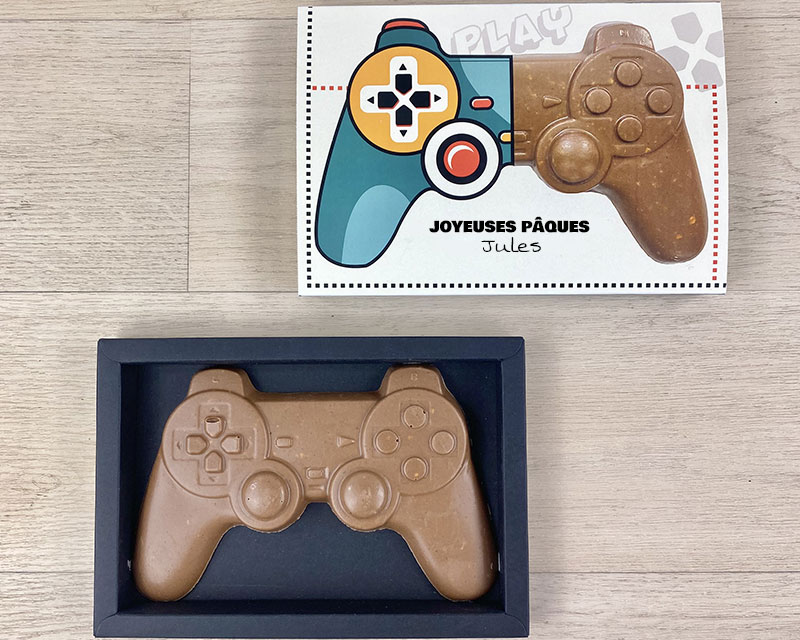 Manette de jeu en chocolat personnalisable