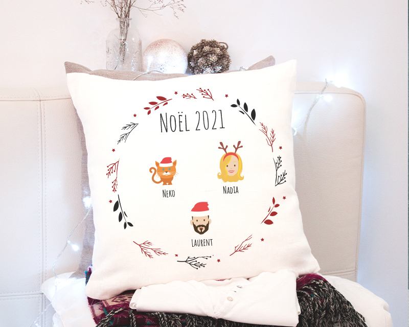 Coussin de Noël personnalisé - Family Circus