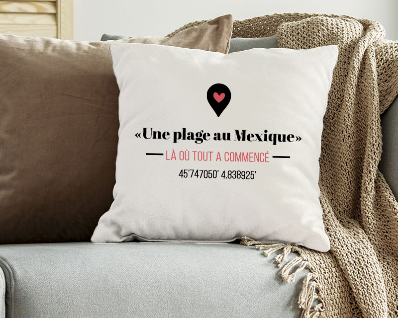 Coussin personnalisé couple - Là où tout a commencé