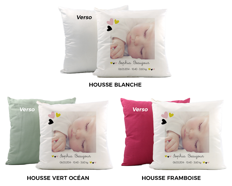 Coussin personnalisé photo - Naissance