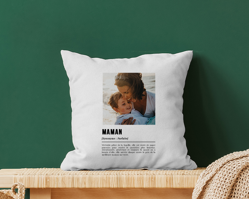 Coussin personnalisé photo - Définition Maman