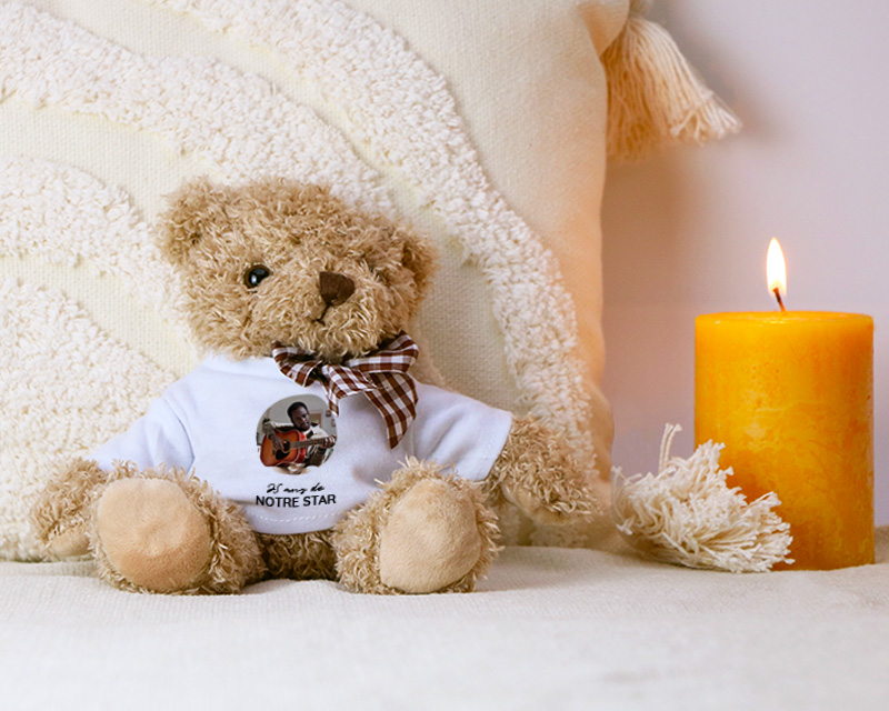 Ourson en peluche personnalisable - Photo et message