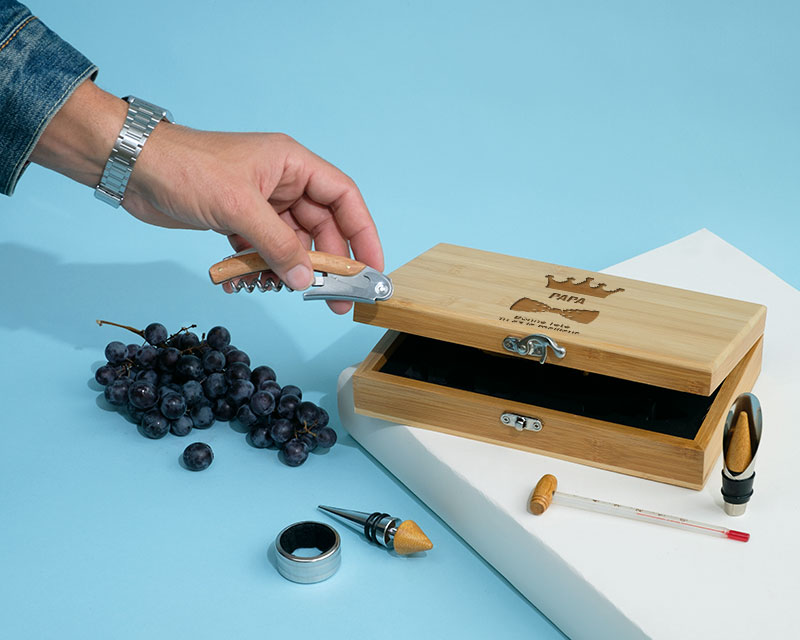 Coffret sommelier personnalisé - 5 accessoires - Papa Royal