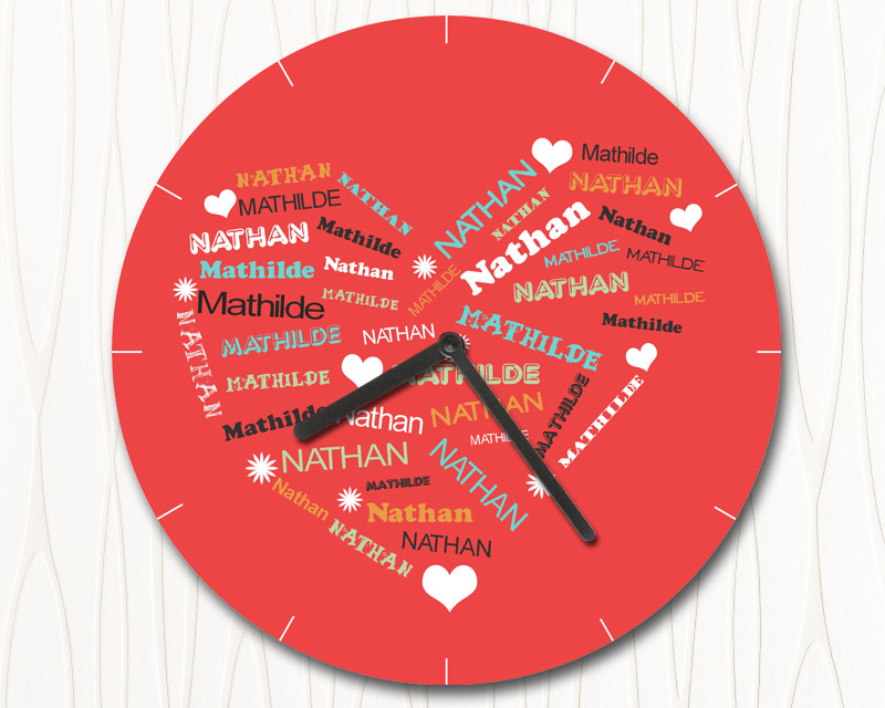 Horloge Coeur Famille