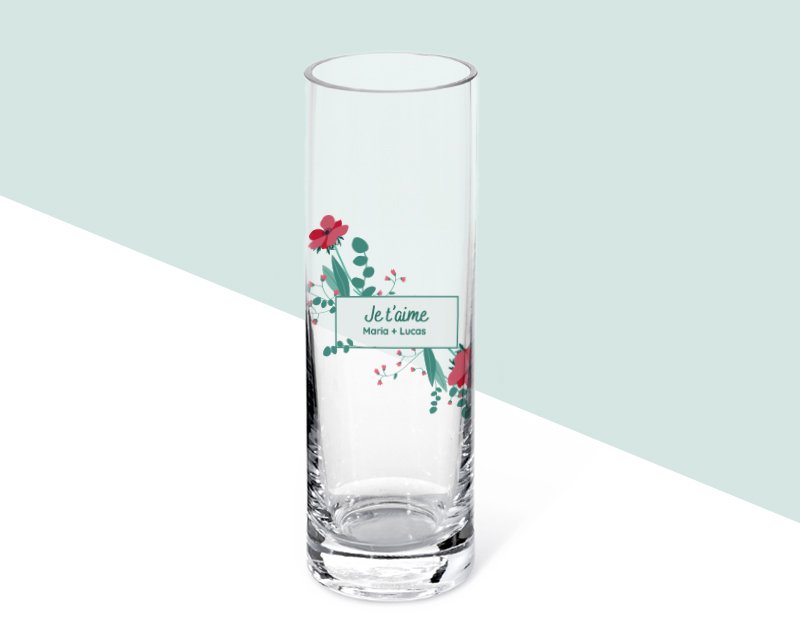 Vase cylindrique avec message personnalisable femme 36 ans