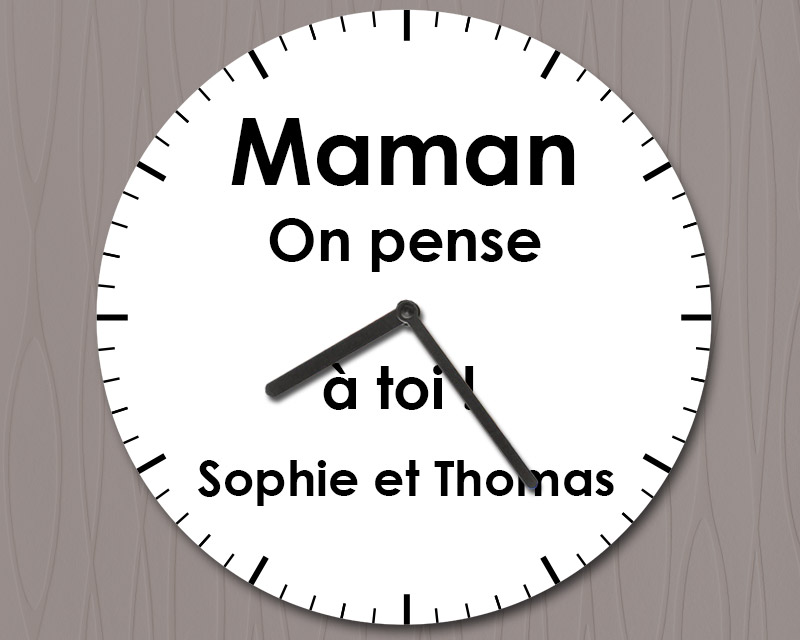 Horloge Personnalisable - Message minimaliste