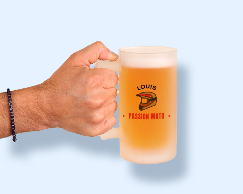 Chope de bière personnalisée - Passion Moto