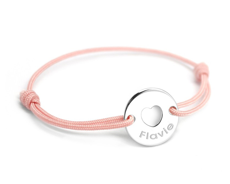 Bracelet Jeton Personnalisable - Coeur argent véritable