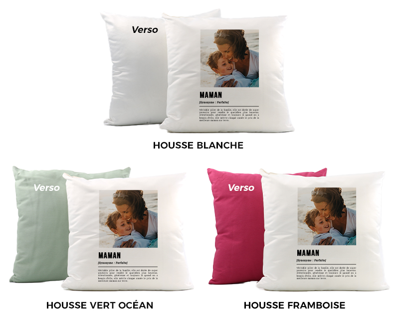 Coussin personnalisé photo - Définition Maman