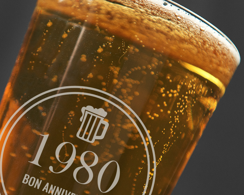 Verre à bière personnalisable - Année de naissance
