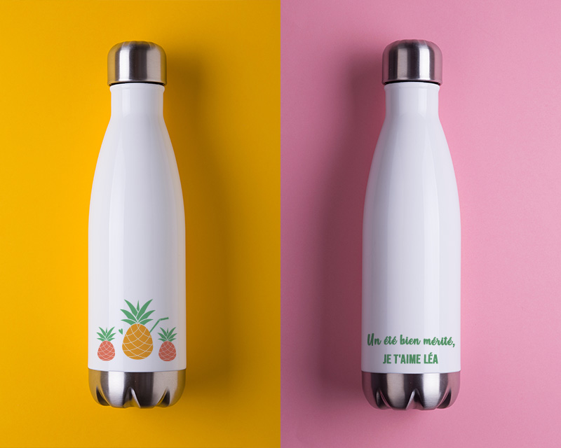 Gourde isotherme en inox personnalisable - Été Ananas