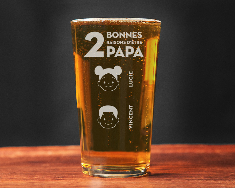 Verre à bière personnalisé papa - Family Circus