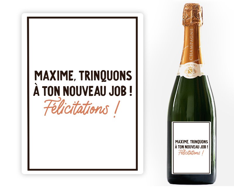 Bouteille de champagne avec message femme 50 ans