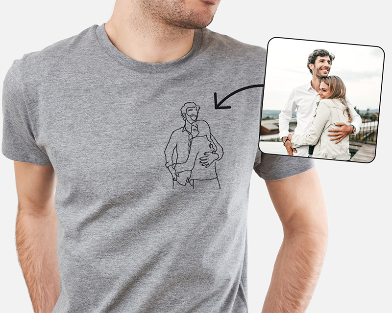 T-shirt homme personnalisé brodé - Photo