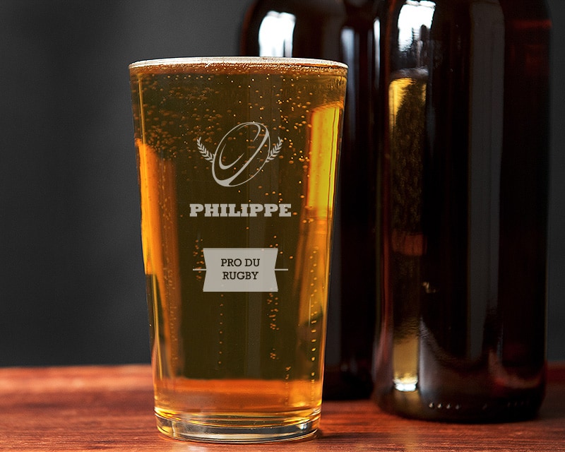 Verre à bière personnalisé pinte - Rugby