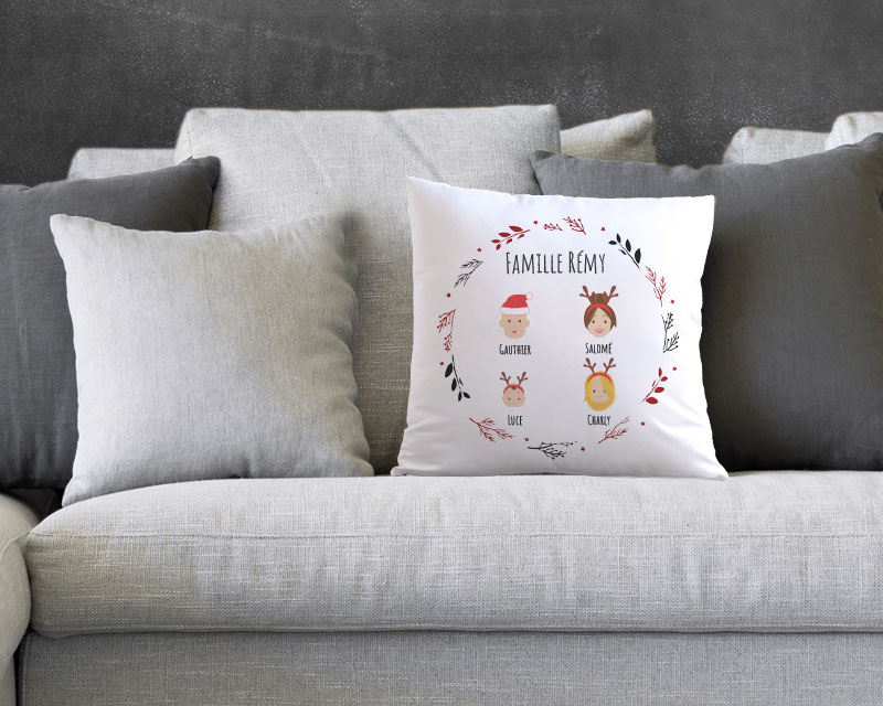 Coussin de Noël personnalisé - Family Circus