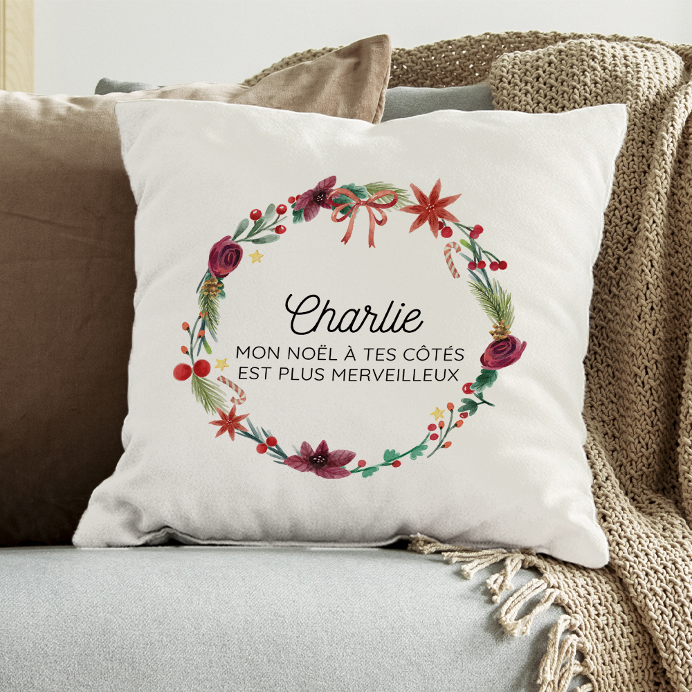 Coussin de Noël personnalisé - Message