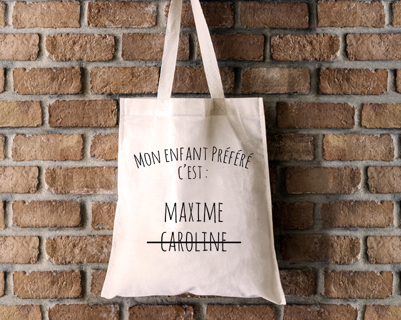 Tote bag Personnalisable - Mon enfant préféré - 100% coton naturel