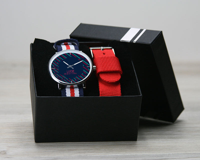 Montre duo Bleu blanc rouge Message