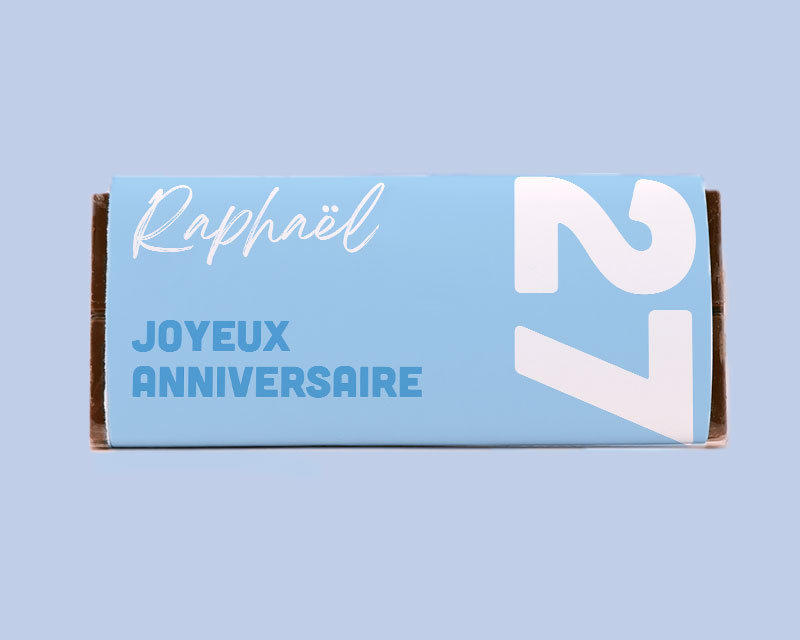 Tablette de chocolat Anniversaire Bleue