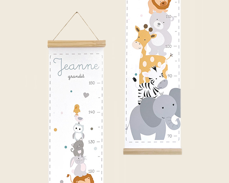 Toise en tissu personnalisée - Koala, Lama, Renard ou Pyramide Animaux