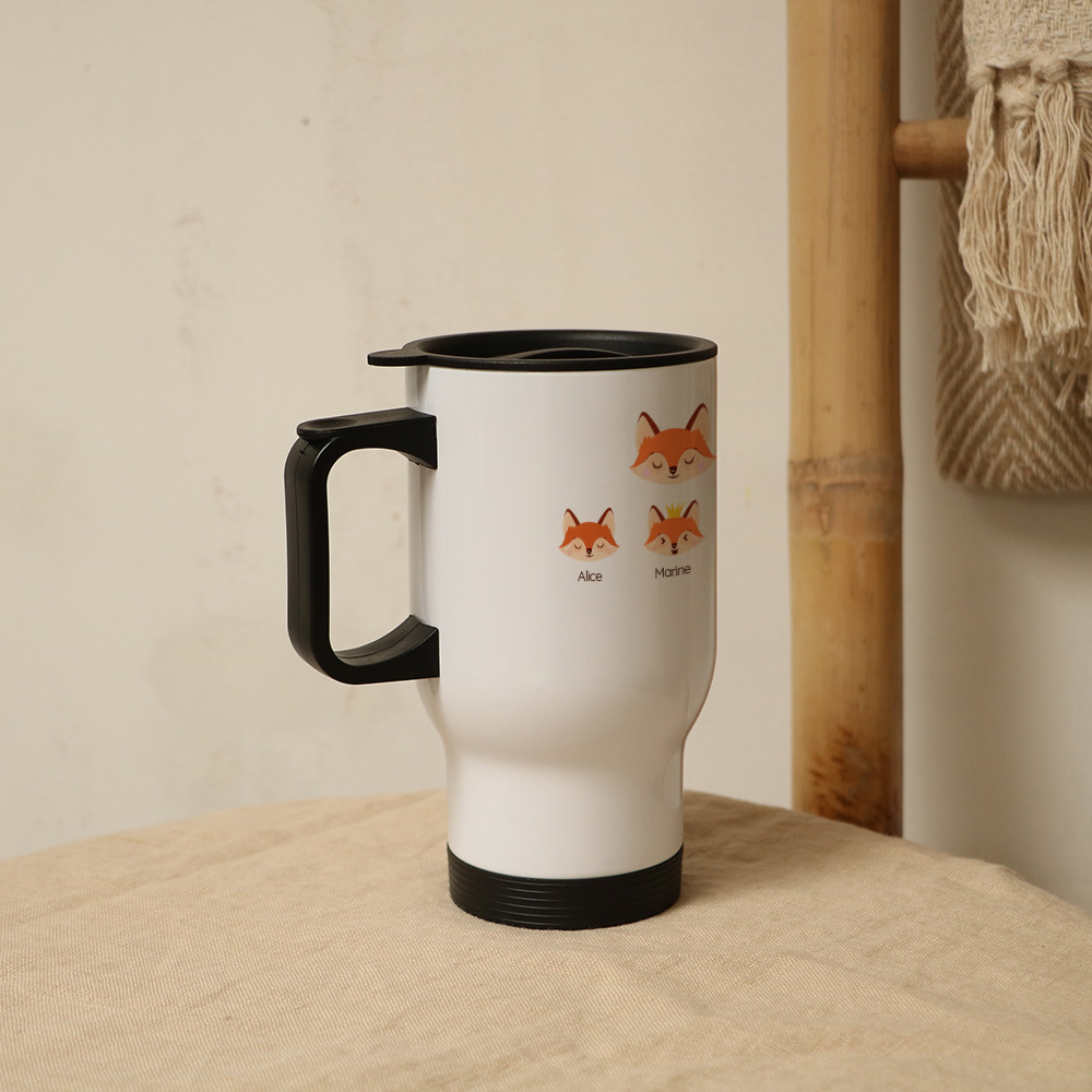 Mug isotherme personnalisé - Maman Renard et sa meute