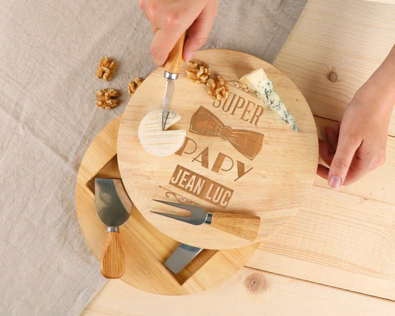 Set à fromage personnalisé en bois - Meilleur Grand-Père