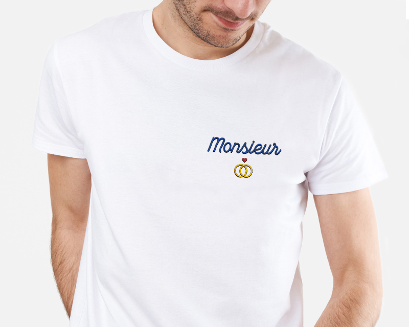 T-shirt homme personnalisé brodé - Mariage