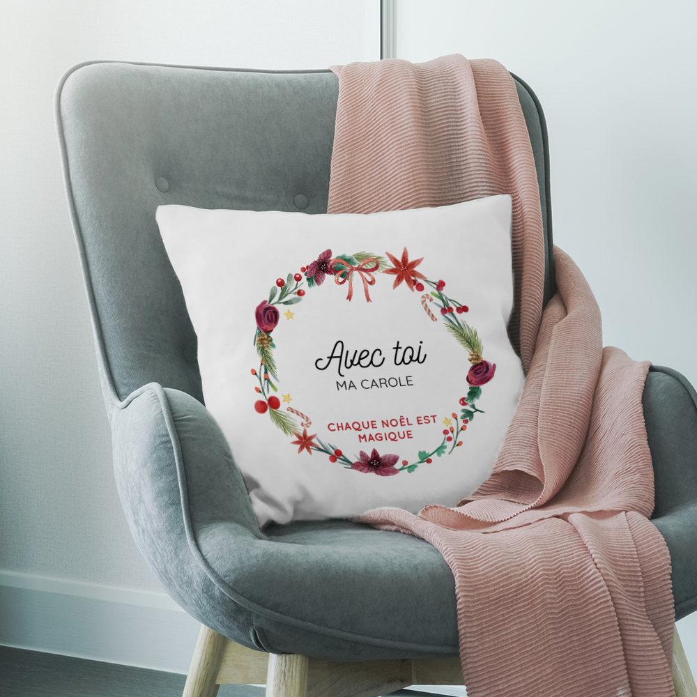 Coussin de Noël personnalisé - Message