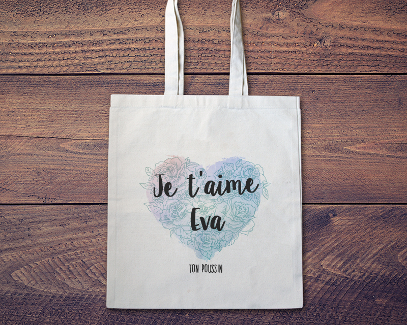 Tote bag personnalisé - Coeur message