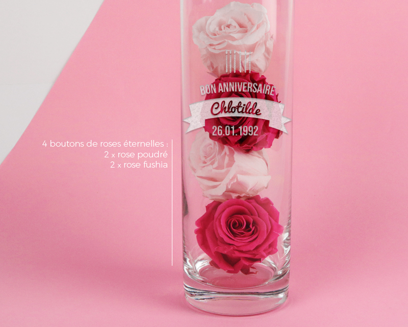 Vase Personnalisable Gravé - Collection bougies d'anniversaire