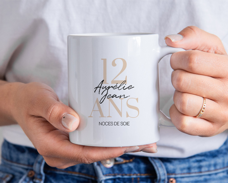 Mug personnalisé anniversaire de mariage - Noces de Soie