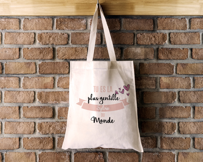 Tote bag Personnalisable - Tu es la meilleure du monde - 100% coton naturel