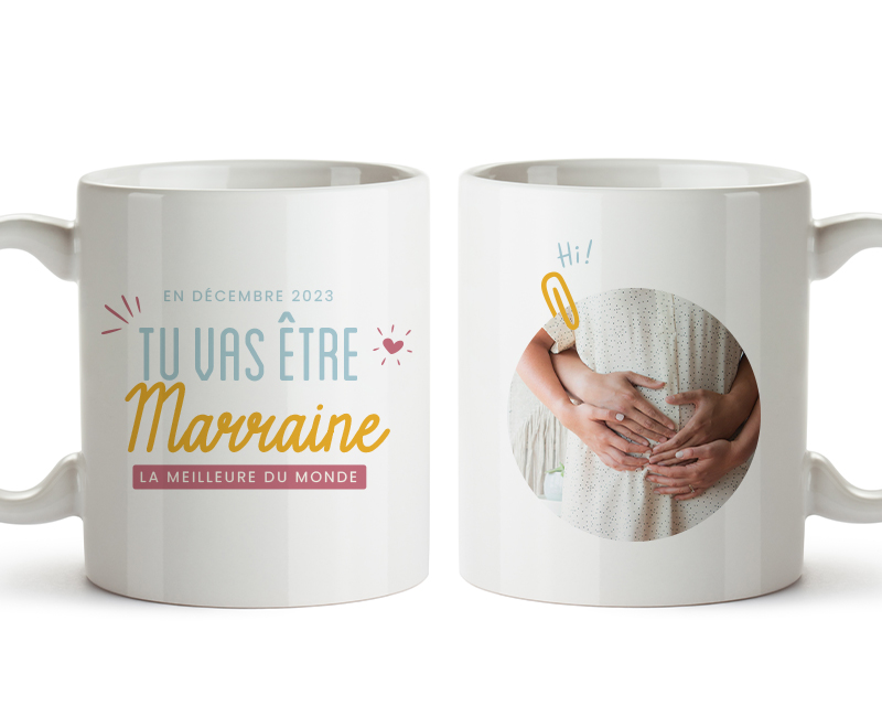 Mug personnalisé - Tu vas être marraine