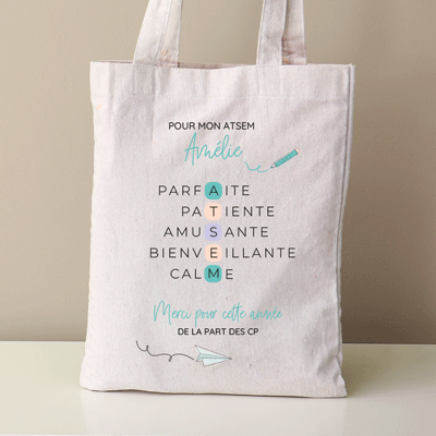 Tote bag personnalisé - Acrostiche ATSEM/AESH