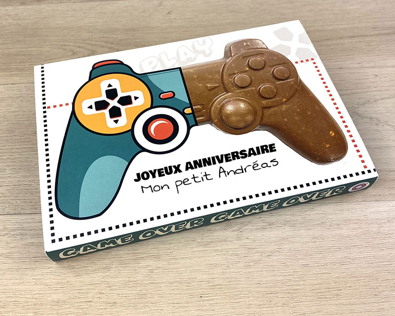 Manette de jeu en chocolat personnalisable