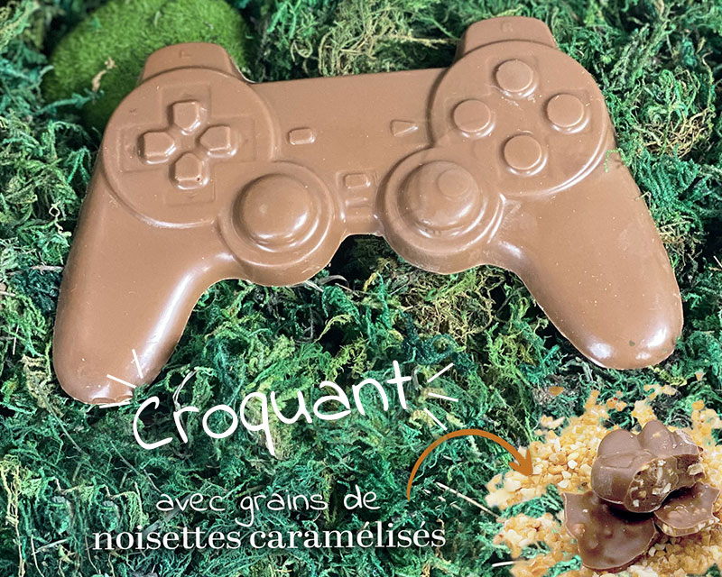 Manette de jeu en chocolat personnalisable