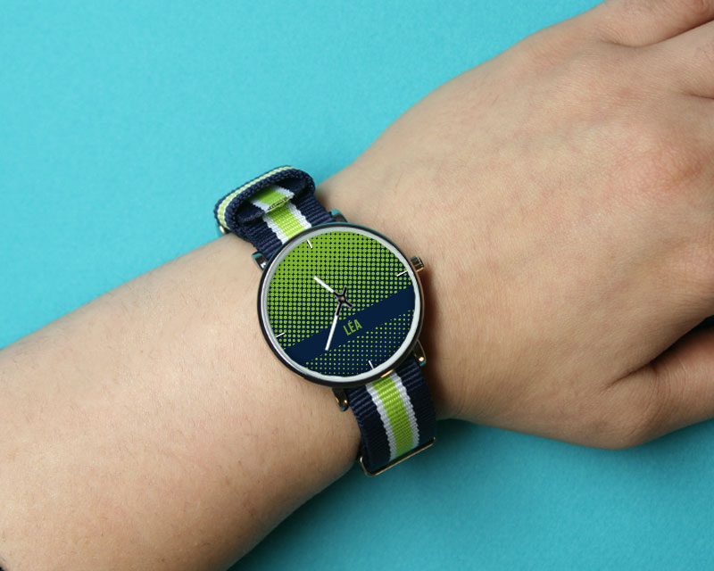 Montre duo Bleu vert Message