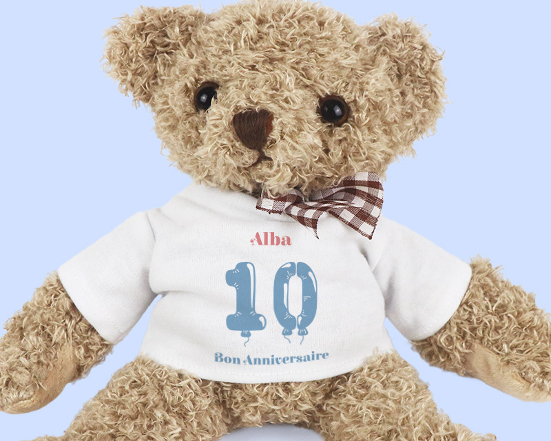 Ourson en peluche personnalisable anniversaire - Ballons