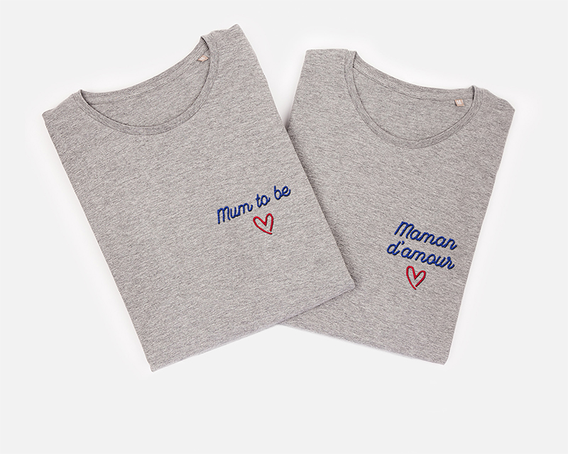 Tee shirt personnalisé femme - Brodé - Coeur