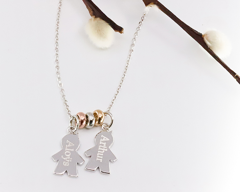 Collier personnalisé avec pendentifs enfants - Argent