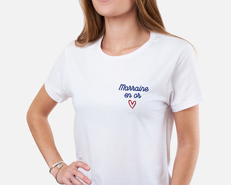 Tee shirt personnalisé femme - Brodé - Coeur