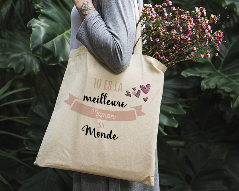 Tote bag Personnalisable - Tu es la meilleure du monde - 100% coton naturel