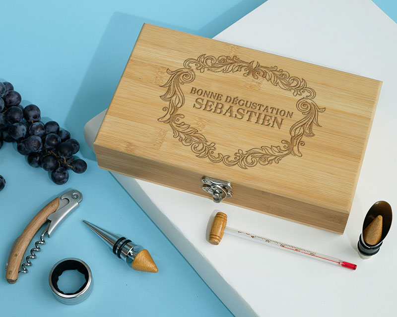 Coffret sommelier personnalisé - 5 accessoires - Bonne dégustation