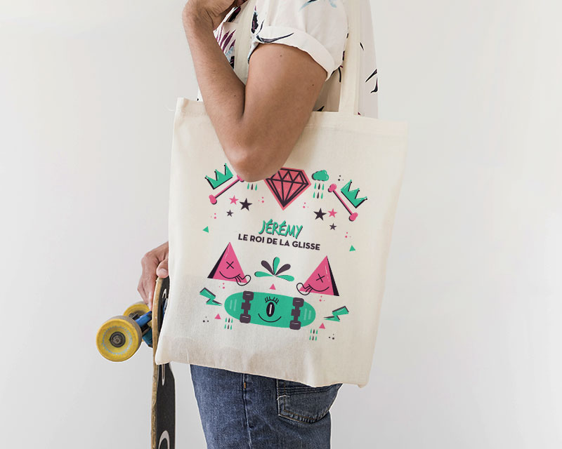 Tote bag Personnalisable - Skateboard - 100% coton naturel